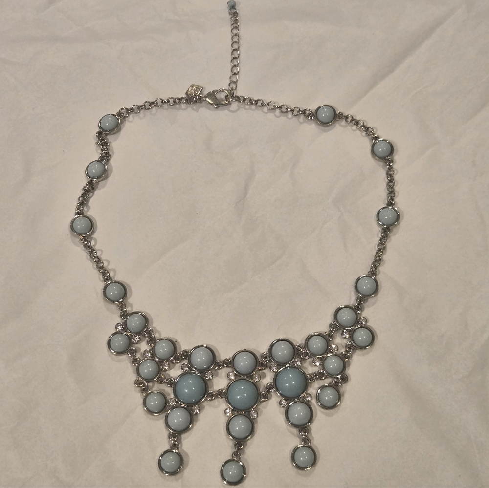 Elegant Silver and Blue Tone Necklace
